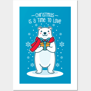 Polar Bear Christmas Gift Posters and Art